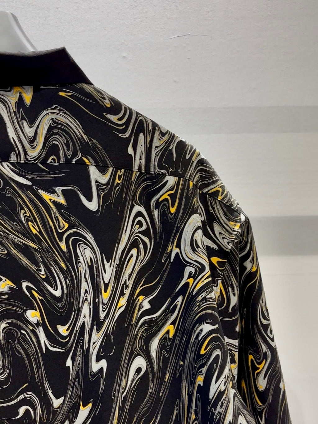Mercury Mini Button Drip Paint Black Collar Shirt - JAPAN MADE