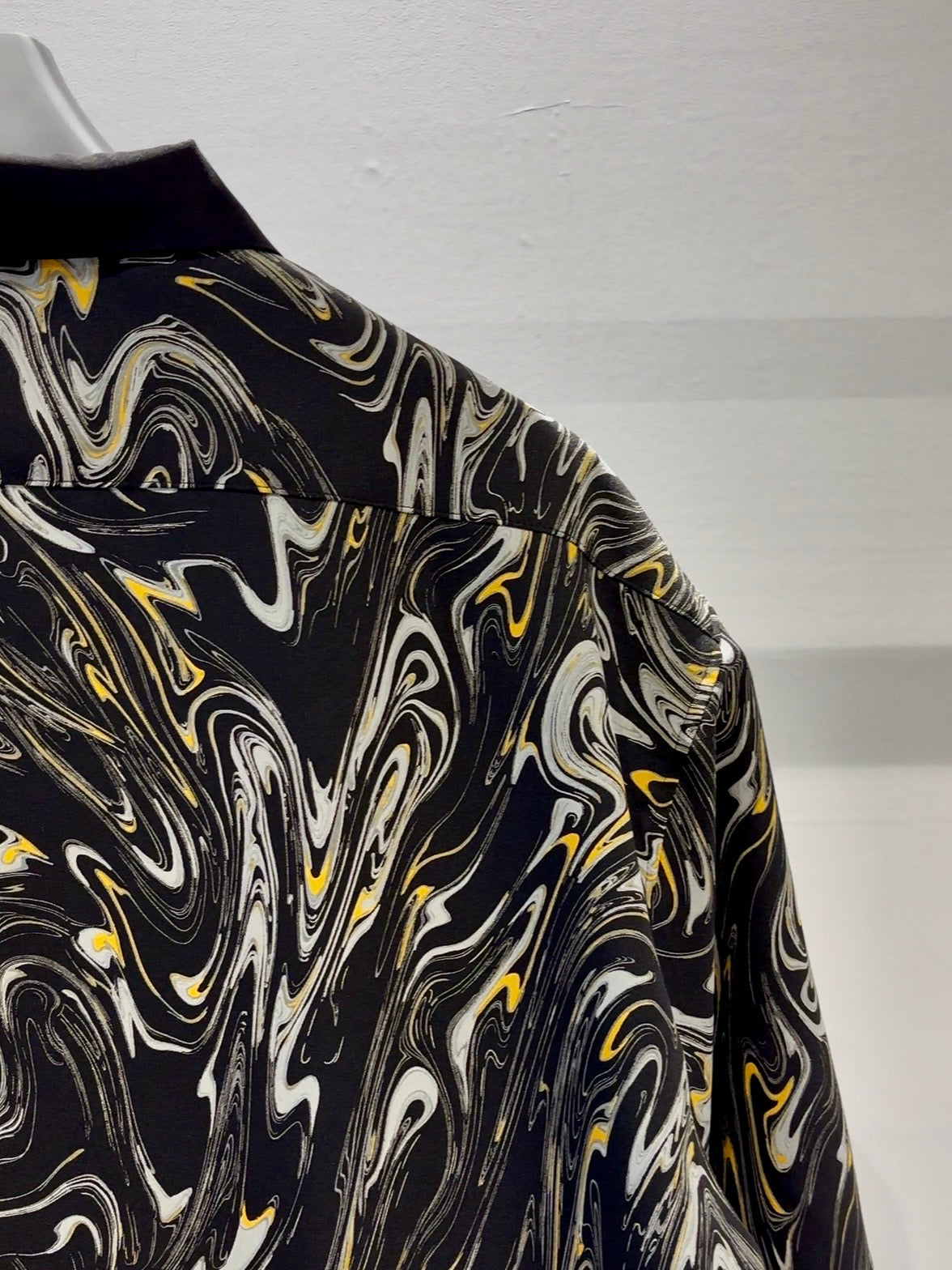 Mercury Mini Button Drip Paint Black Collar Shirt - JAPAN MADE