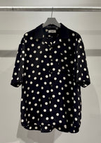 Mercury Mini Button Big Dot Black Collar Shirt - JAPAN MADE