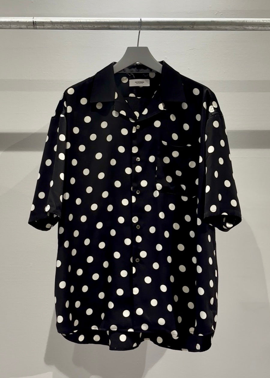Mercury Mini Button Big Dot Black Collar Shirt - JAPAN MADE
