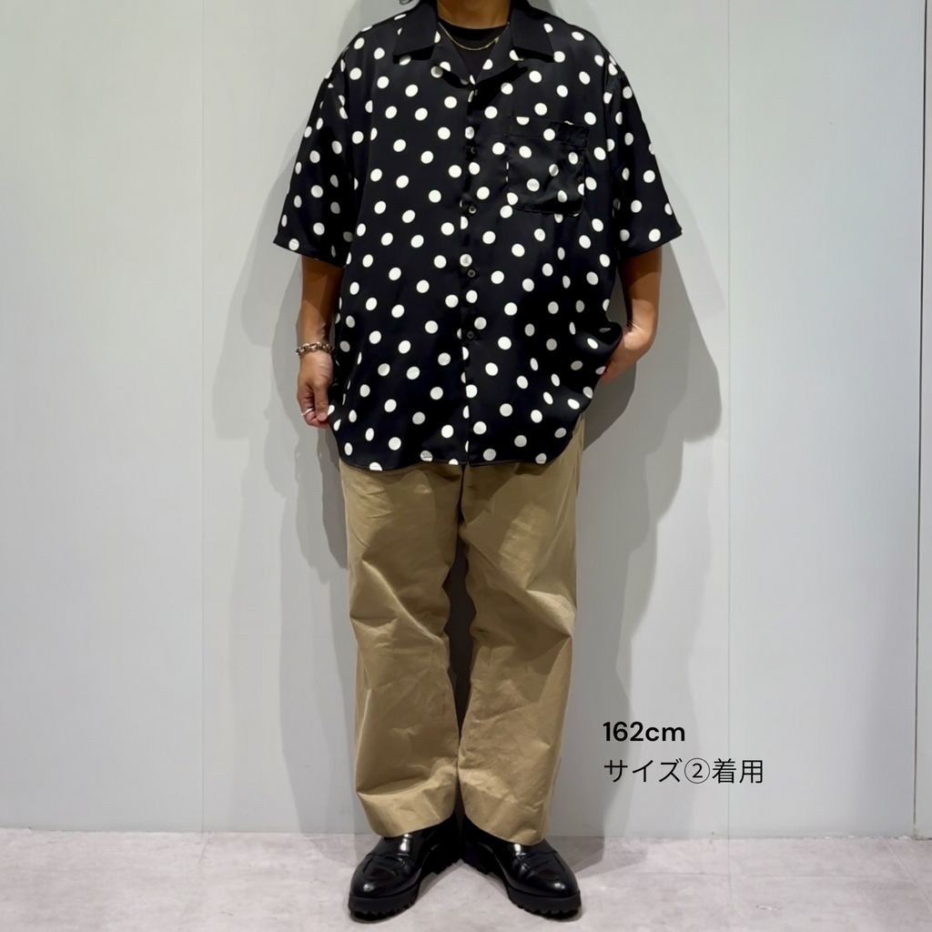 Mercury Mini Button Big Dot Black Collar Shirt - JAPAN MADE