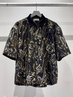 Mercury Mini Button Drip Paint Black Collar Shirt - JAPAN MADE