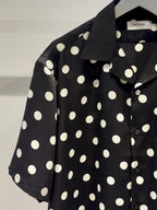 Mercury Mini Button Big Dot Black Collar Shirt - JAPAN MADE