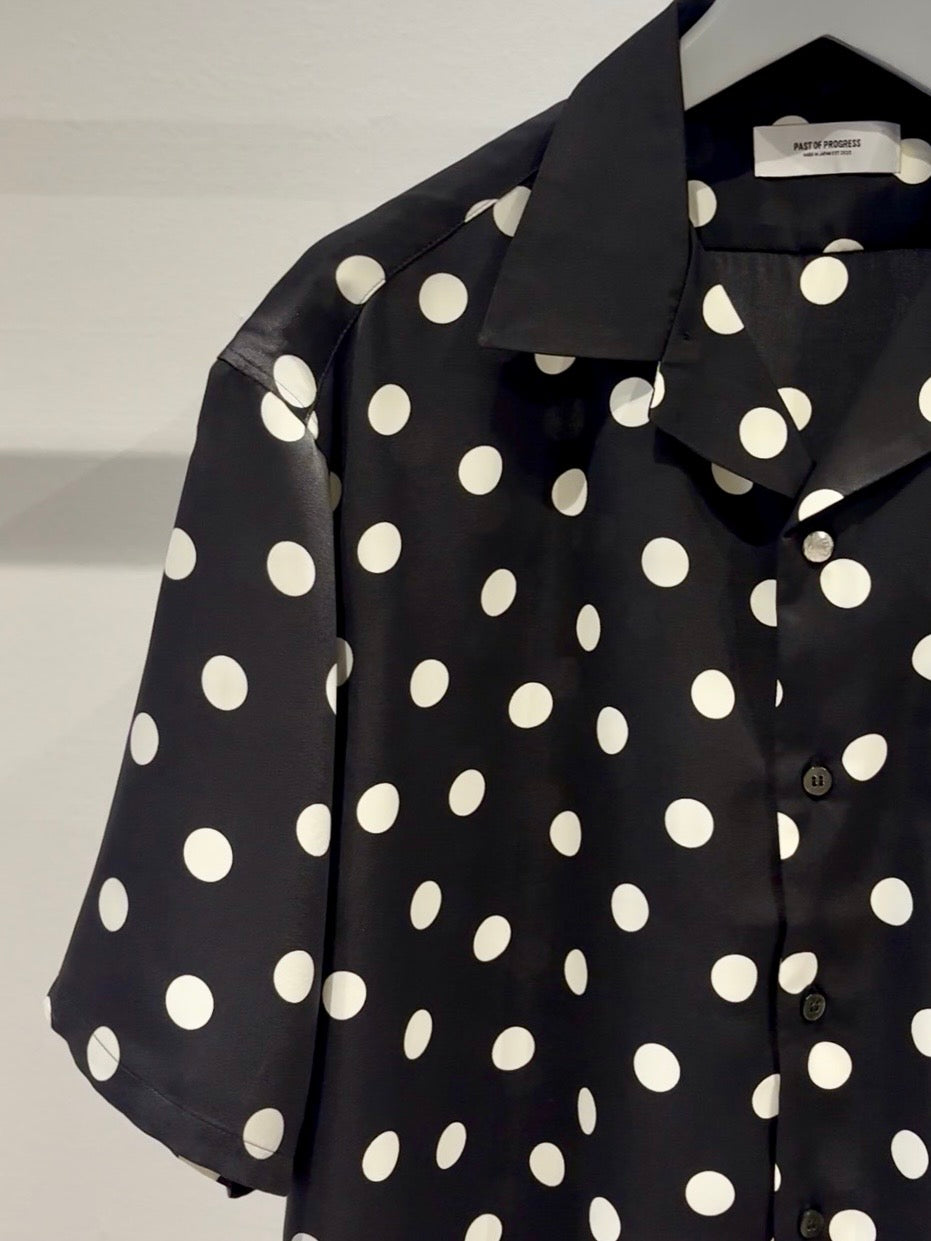 Mercury Mini Button Big Dot Black Collar Shirt - JAPAN MADE