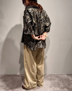 Mercury Mini Button Drip Paint Black Collar Shirt - JAPAN MADE