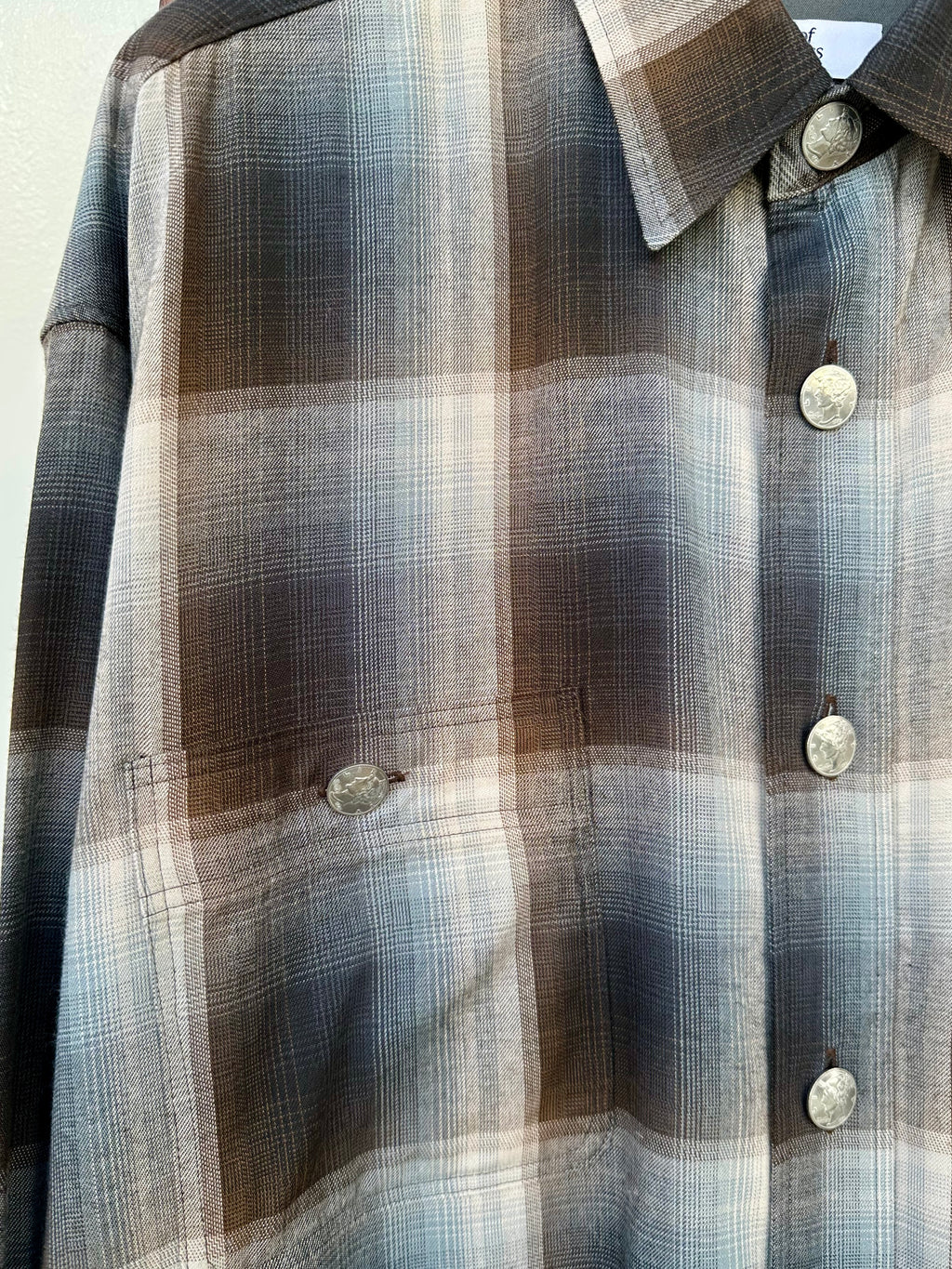 MERCURY BUTTON RAYON OMBRE SHIRT JACKET - PAST005