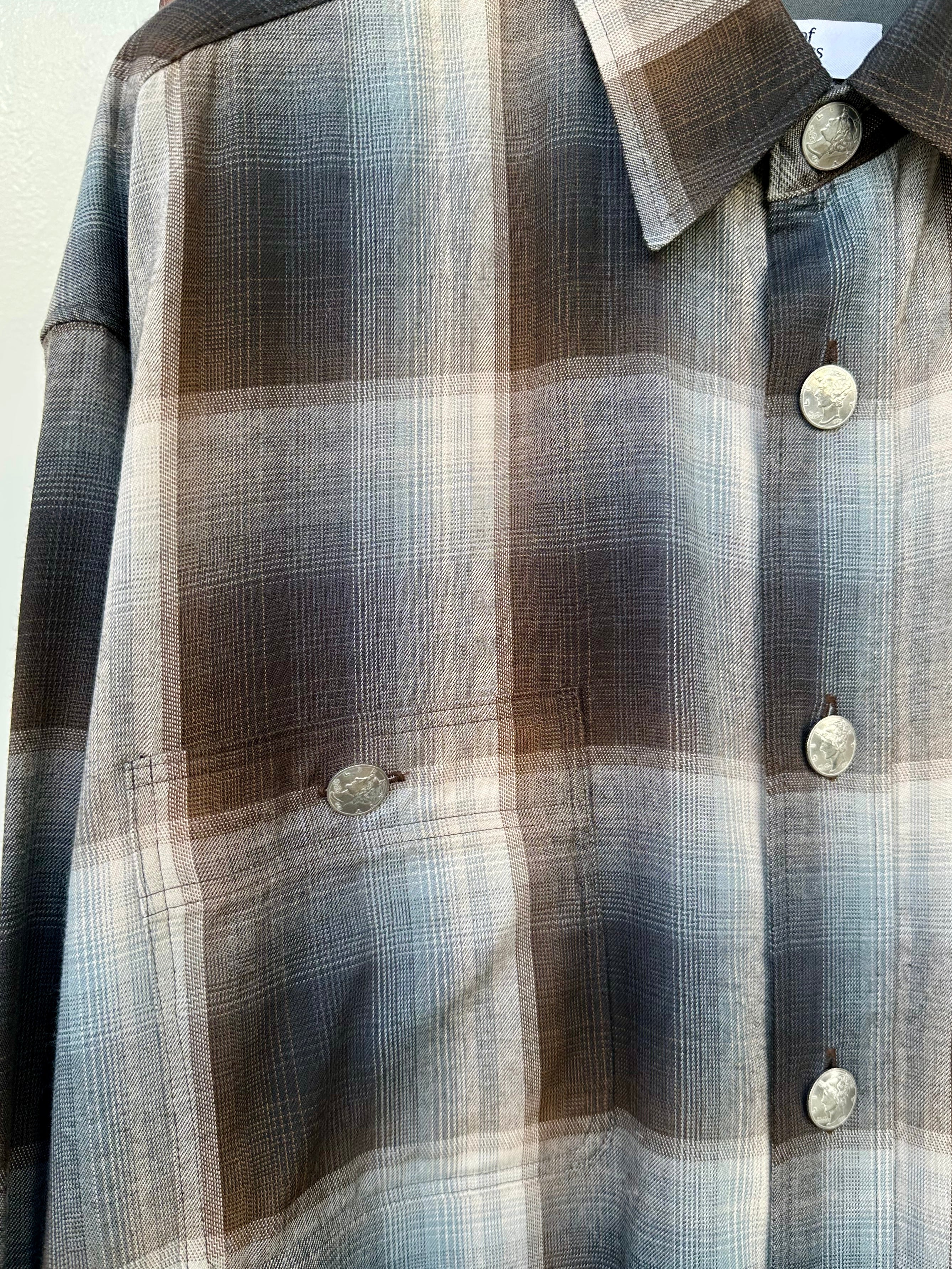MERCURY BUTTON RAYON OMBRE SHIRT JACKET - PAST005