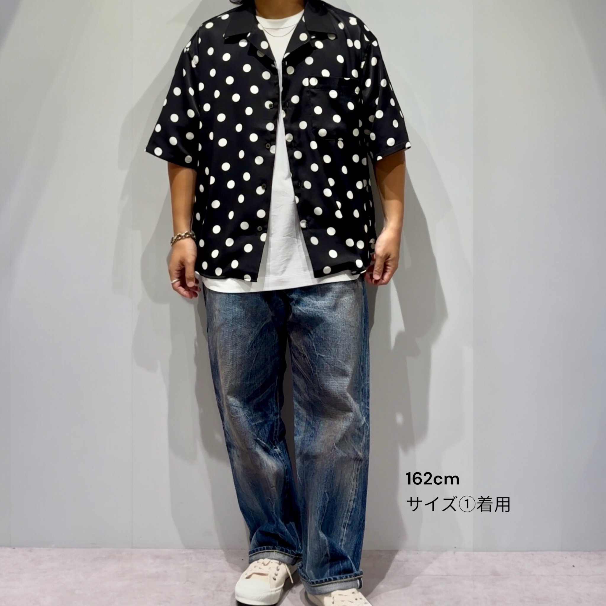 Mercury Mini Button Big Dot Black Collar Shirt - JAPAN MADE