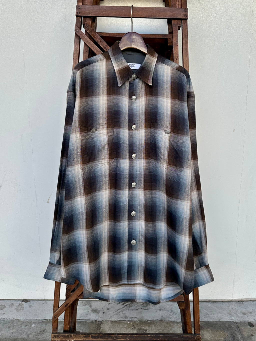 MERCURY BUTTON RAYON OMBRE SHIRT JACKET - PAST005