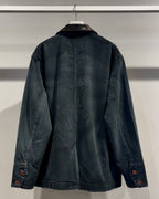 【VOO × PAST OF PROGRESS】LEATHER COLLAR NEO COVERALL DAMAGED / SUMI BLACK