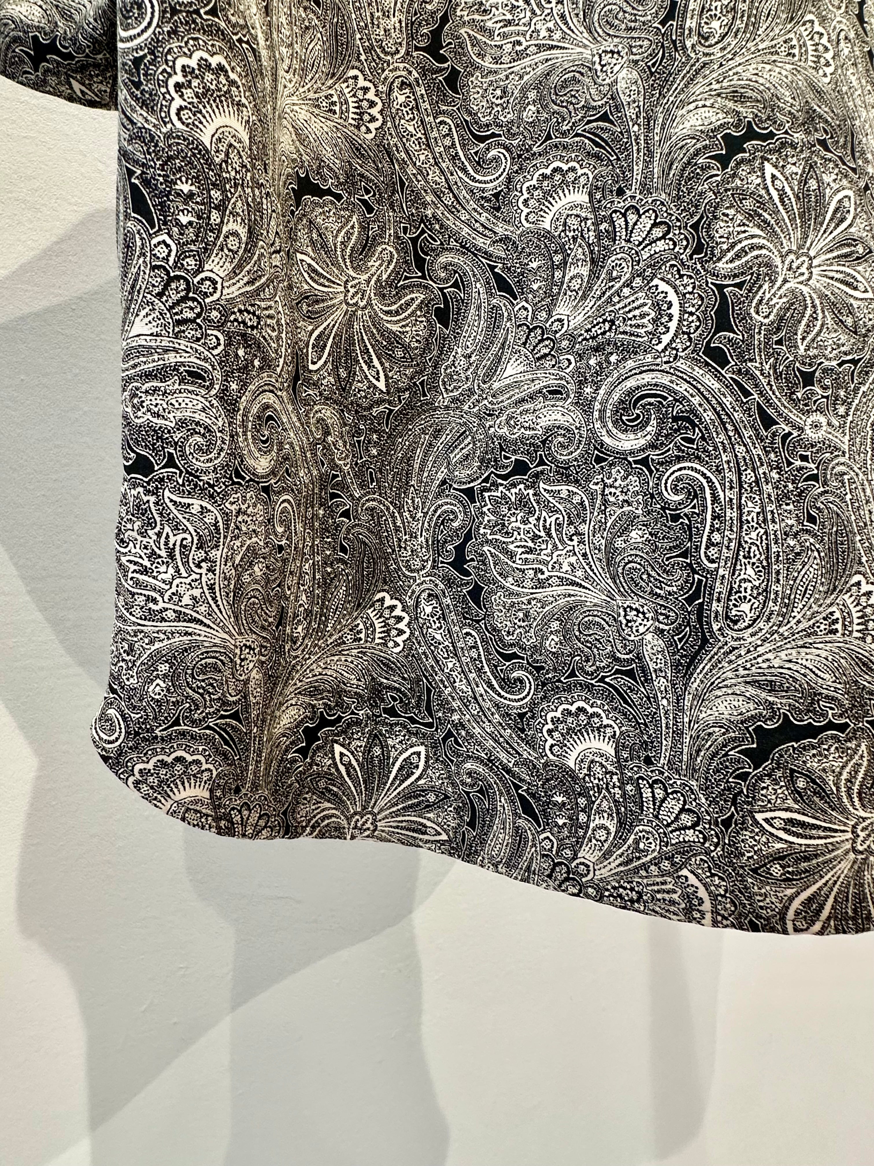 Mercury Mini Button Paisley Black Collar Shirt - JAPAN MADE
