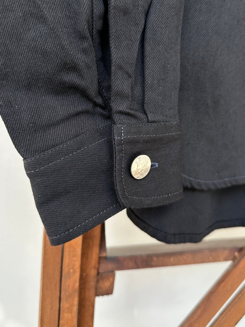 【Lightning 11月号掲載】MERCURY BUTTON 11OZ DENIM JACKET SHIRTS（BLACK）- PAST-005