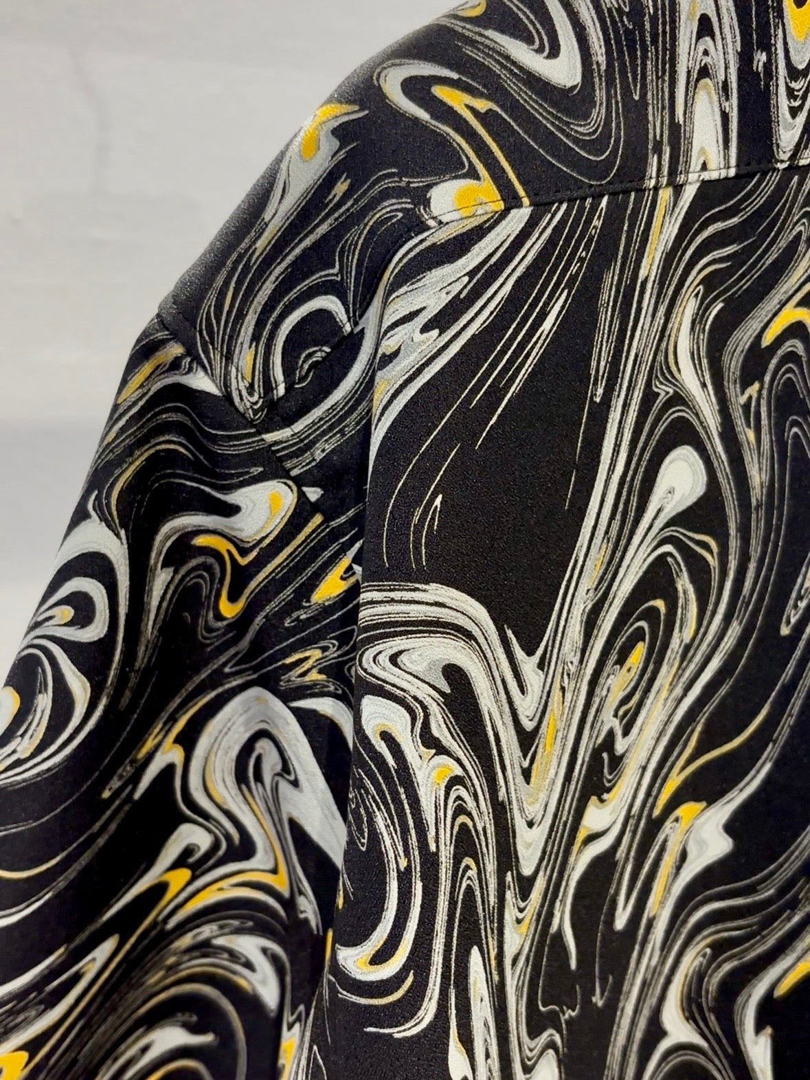 Mercury Mini Button Drip Paint Black Collar Shirt - JAPAN MADE