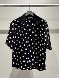 Mercury Mini Button Big Dot Black Collar Shirt - JAPAN MADE