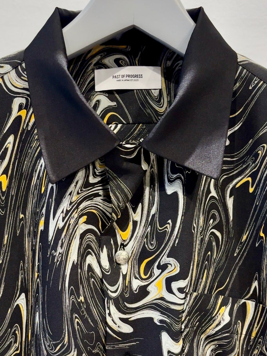 Mercury Mini Button Drip Paint Black Collar Shirt - JAPAN MADE