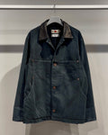 【VOO × PAST OF PROGRESS】LEATHER COLLAR NEO COVERALL DAMAGED / SUMI BLACK