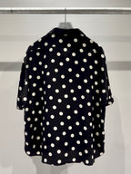 Mercury Mini Button Big Dot Black Collar Shirt - JAPAN MADE