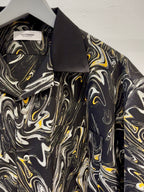 Mercury Mini Button Drip Paint Black Collar Shirt - JAPAN MADE