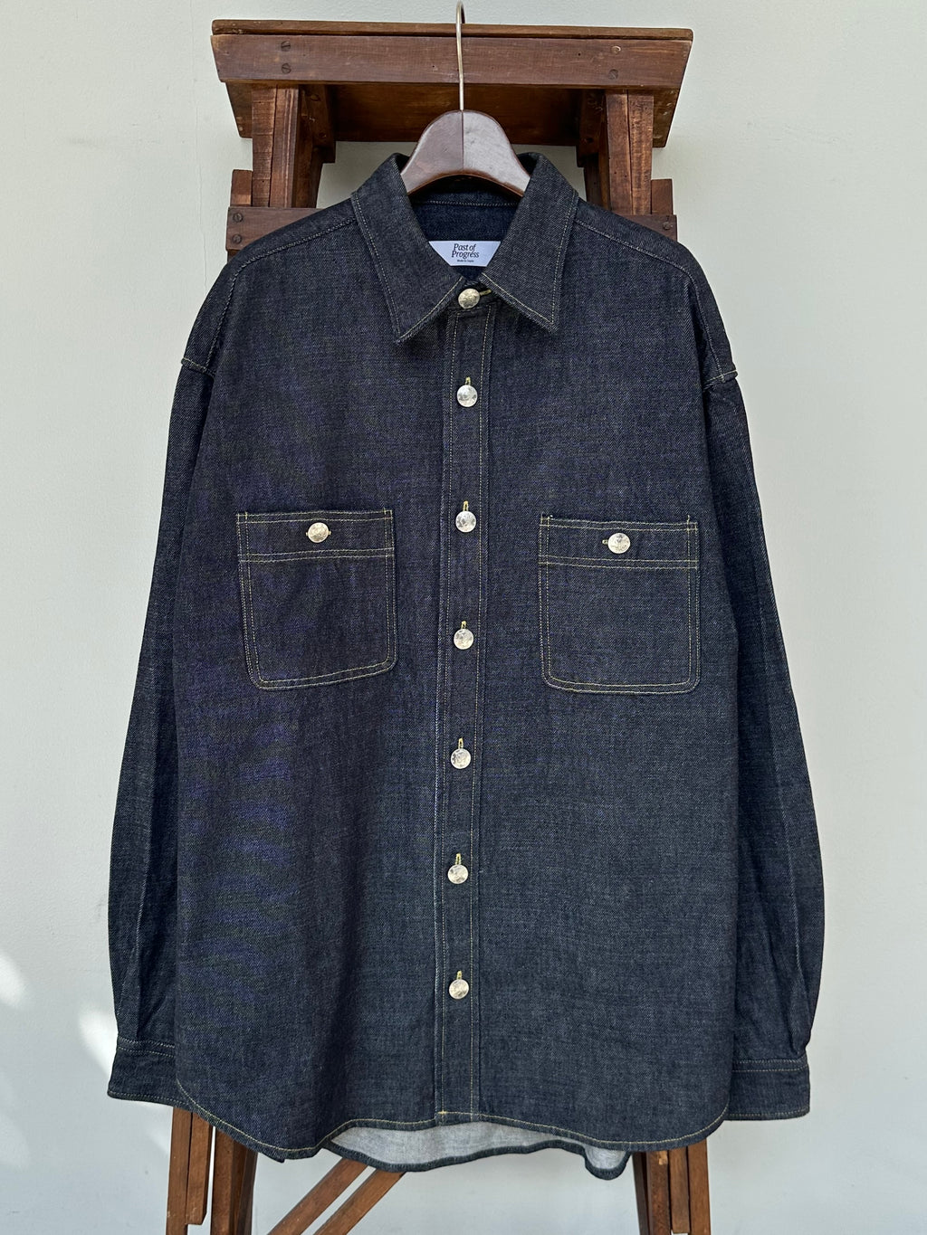 【Lightning 11月号掲載】MERCURY BUTTON 12OZ DENIM JACKET SHIRTS（INDIGO） - PAST-005