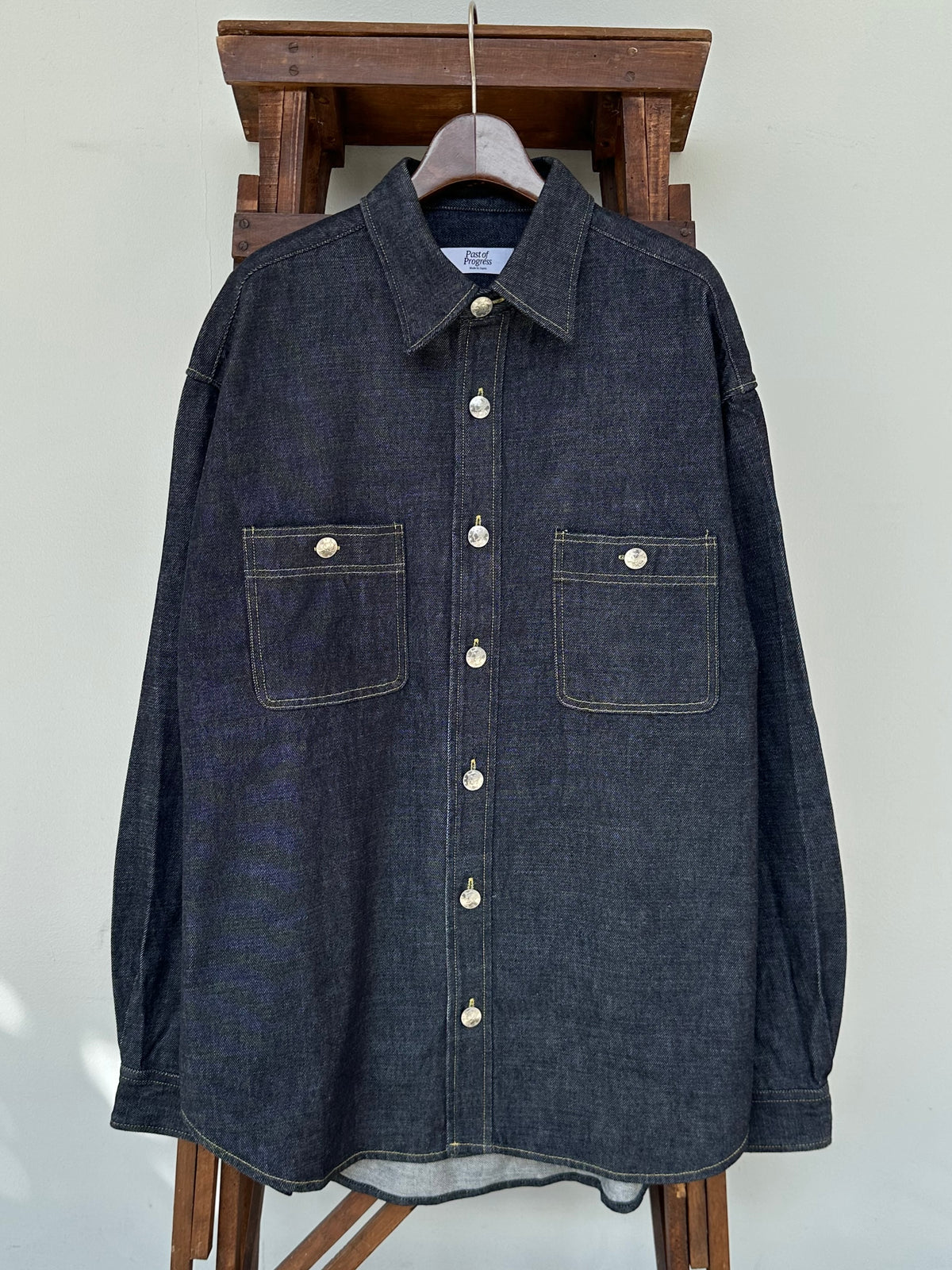 【Lightning 11月号掲載】MERCURY BUTTON 12OZ DENIM JACKET SHIRTS（INDIGO） - PAST-005