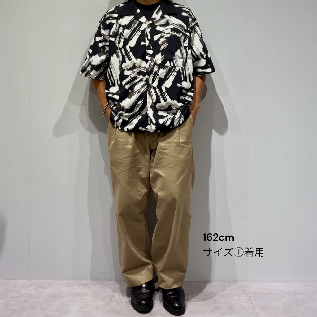Mercury Mini Button Splash Print Black Collar Shirt - JAPAN MADE