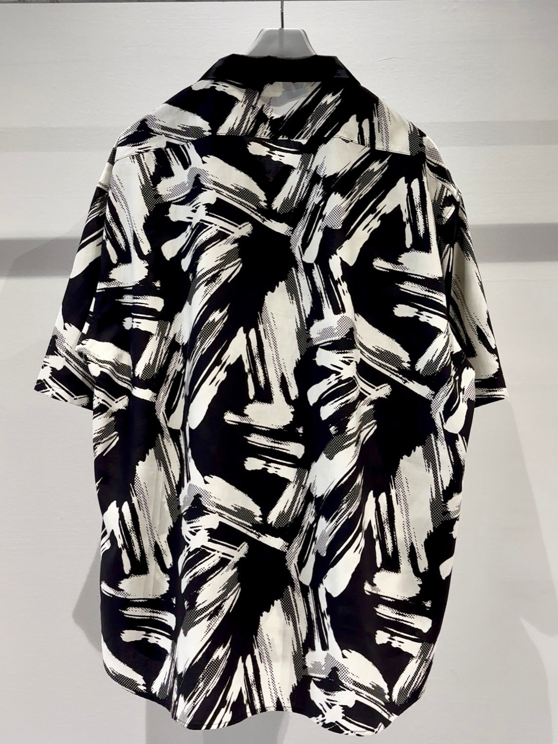 Mercury Mini Button Splash Print Black Collar Shirt - JAPAN MADE