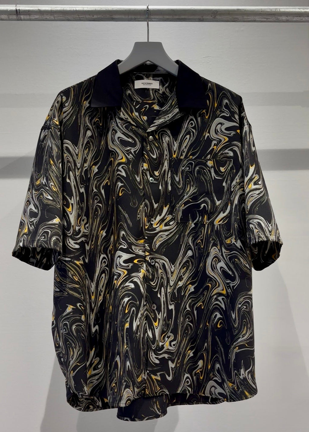 Mercury Mini Button Drip Paint Black Collar Shirt - JAPAN MADE