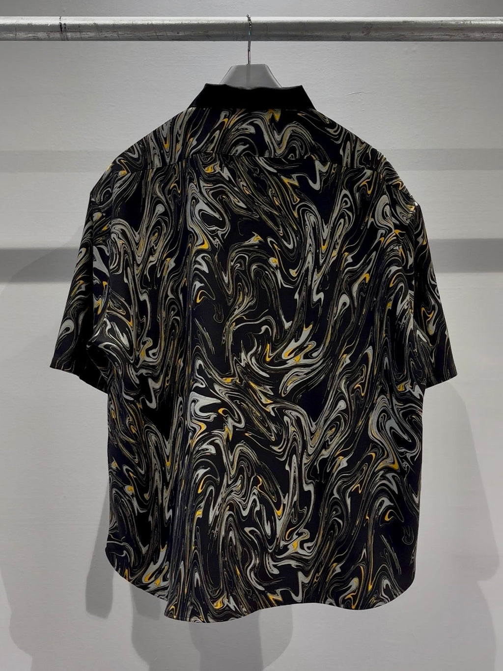Mercury Mini Button Drip Paint Black Collar Shirt - JAPAN MADE