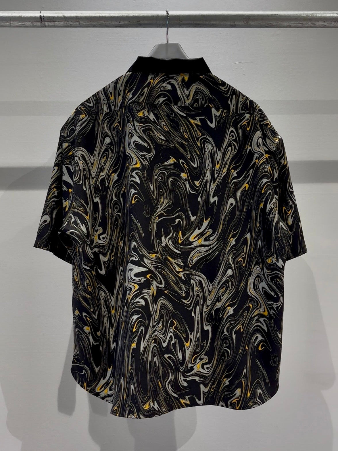 Mercury Mini Button Drip Paint Black Collar Shirt - JAPAN MADE