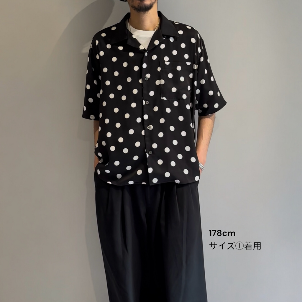 Mercury Mini Button Big Dot Black Collar Shirt - JAPAN MADE