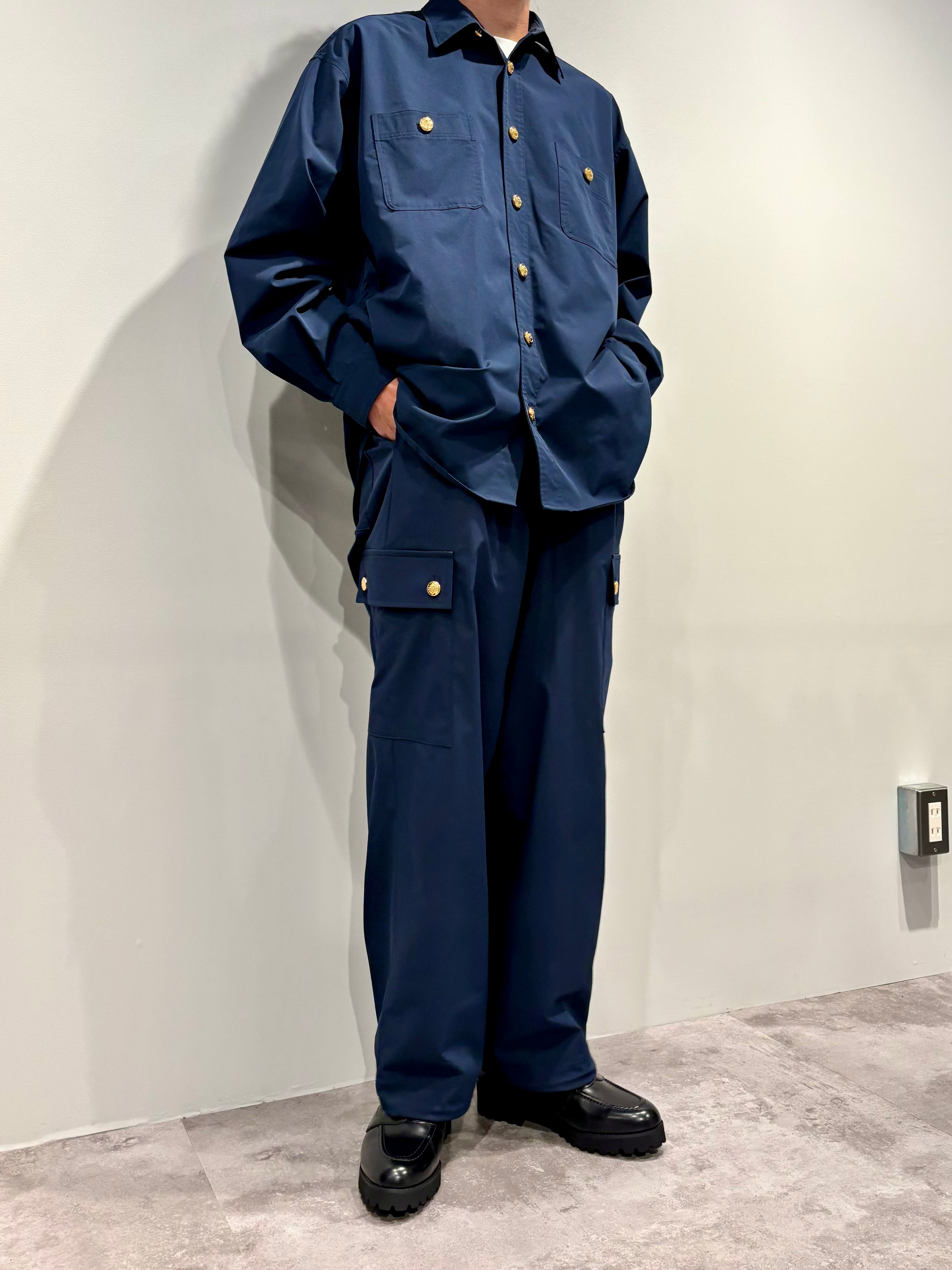 CHANGE BUTTON SOLOTEX®︎ CARGO SLACKS - NAVY