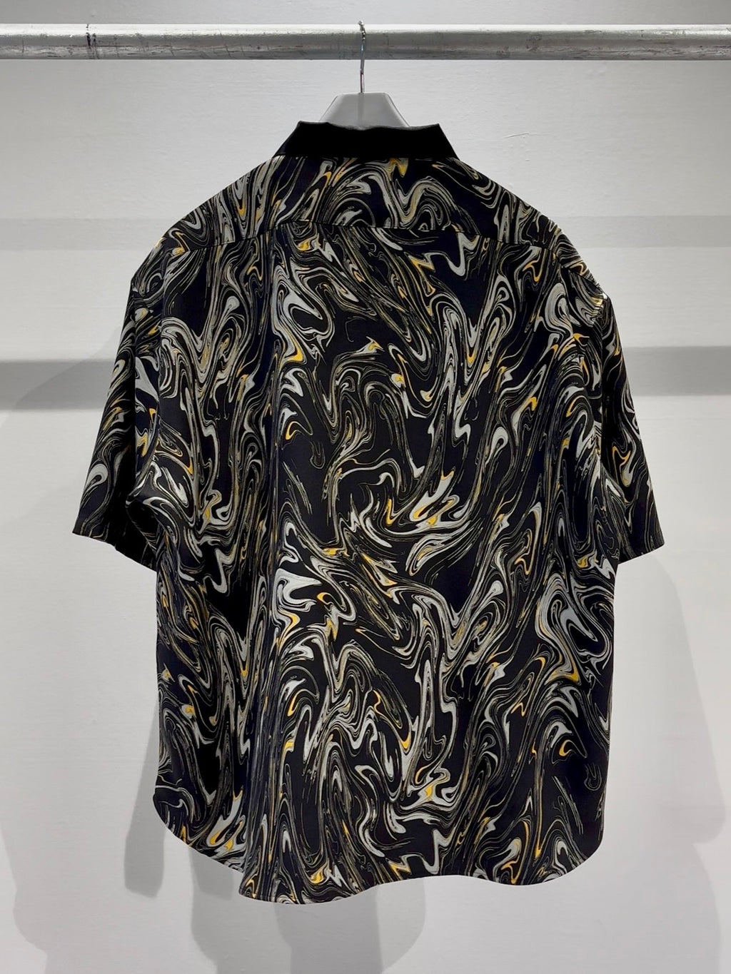 Mercury Mini Button Drip Paint Black Collar Shirt - JAPAN MADE
