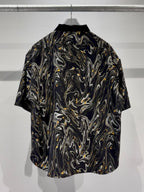 Mercury Mini Button Drip Paint Black Collar Shirt - JAPAN MADE