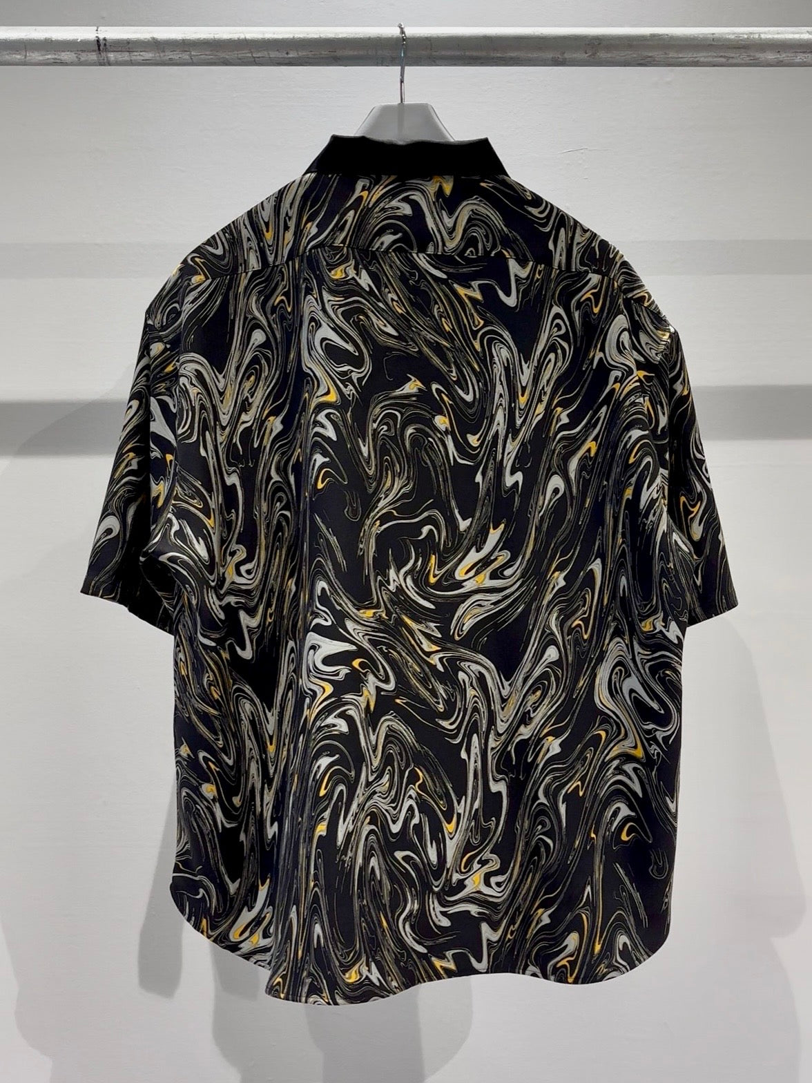 Mercury Mini Button Drip Paint Black Collar Shirt - JAPAN MADE