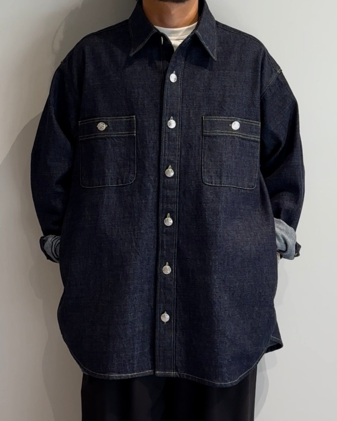 MERCURY BUTTON 12OZ DENIM JACKET SHIRTS - PAST-005