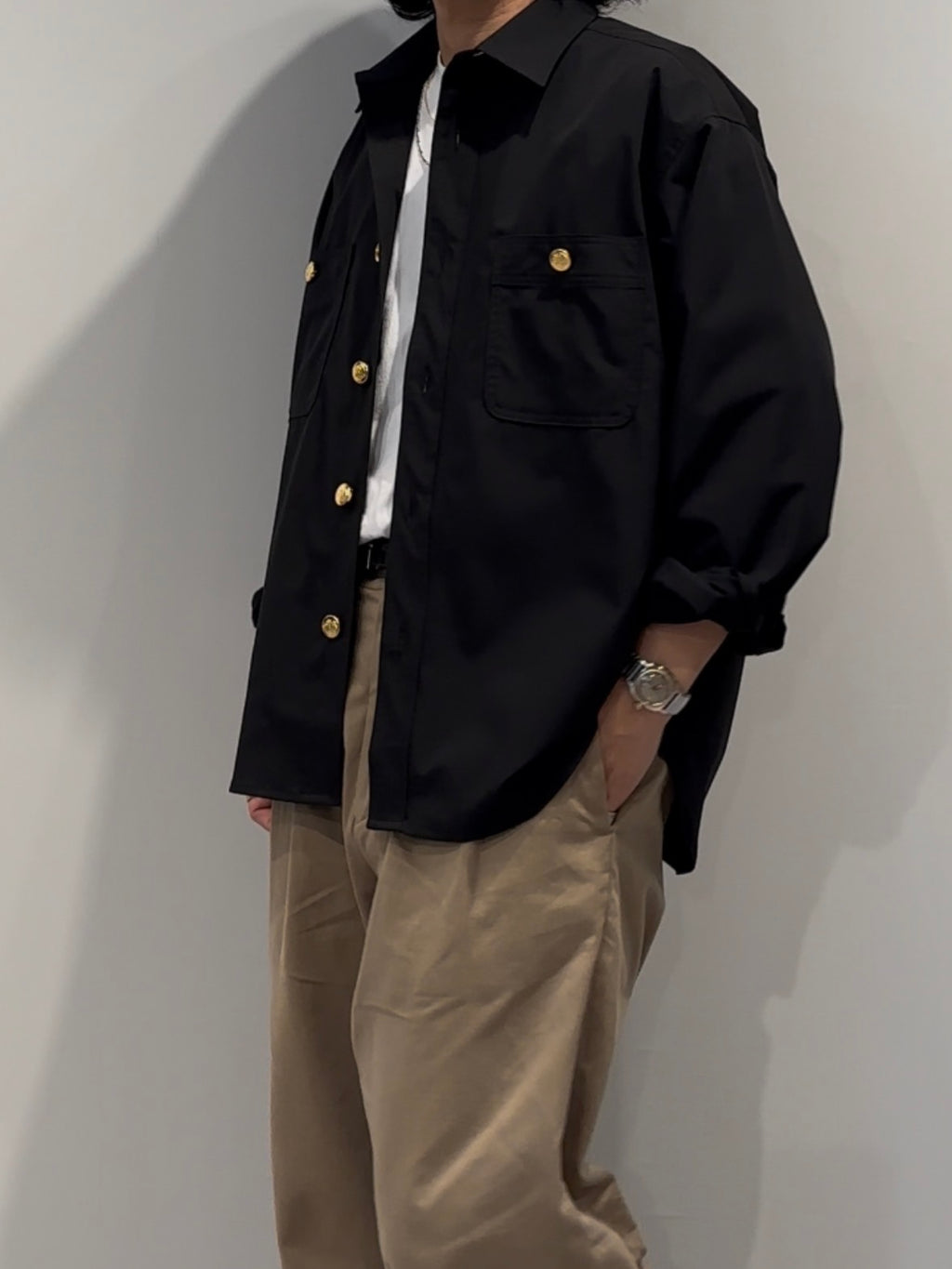【先行予約商品】再販希望多数!! 前回即完売!! SOLOTEX®︎ 黒ブレ SHIRTS JACKET