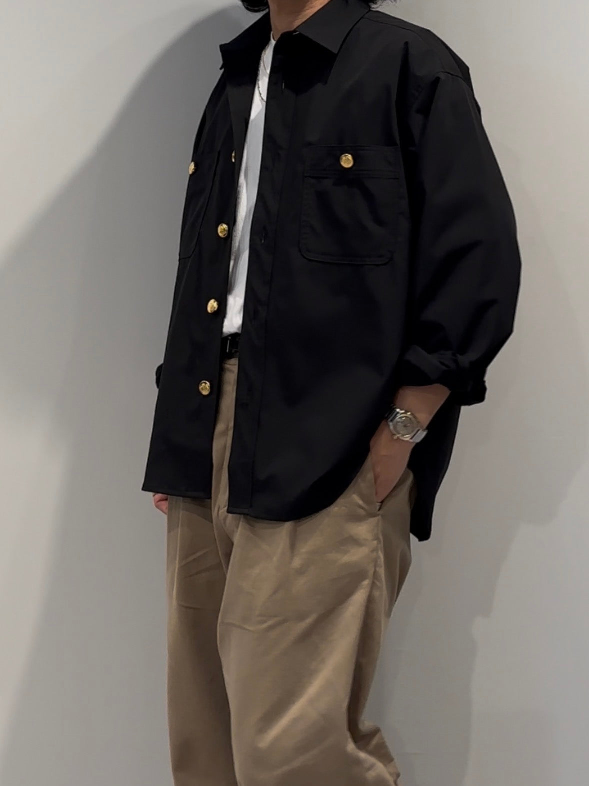 【先行予約商品】再販希望多数!! 前回即完売!! SOLOTEX®︎ 黒ブレ SHIRTS JACKET