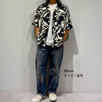 Mercury Mini Button Splash Print Black Collar Shirt - JAPAN MADE