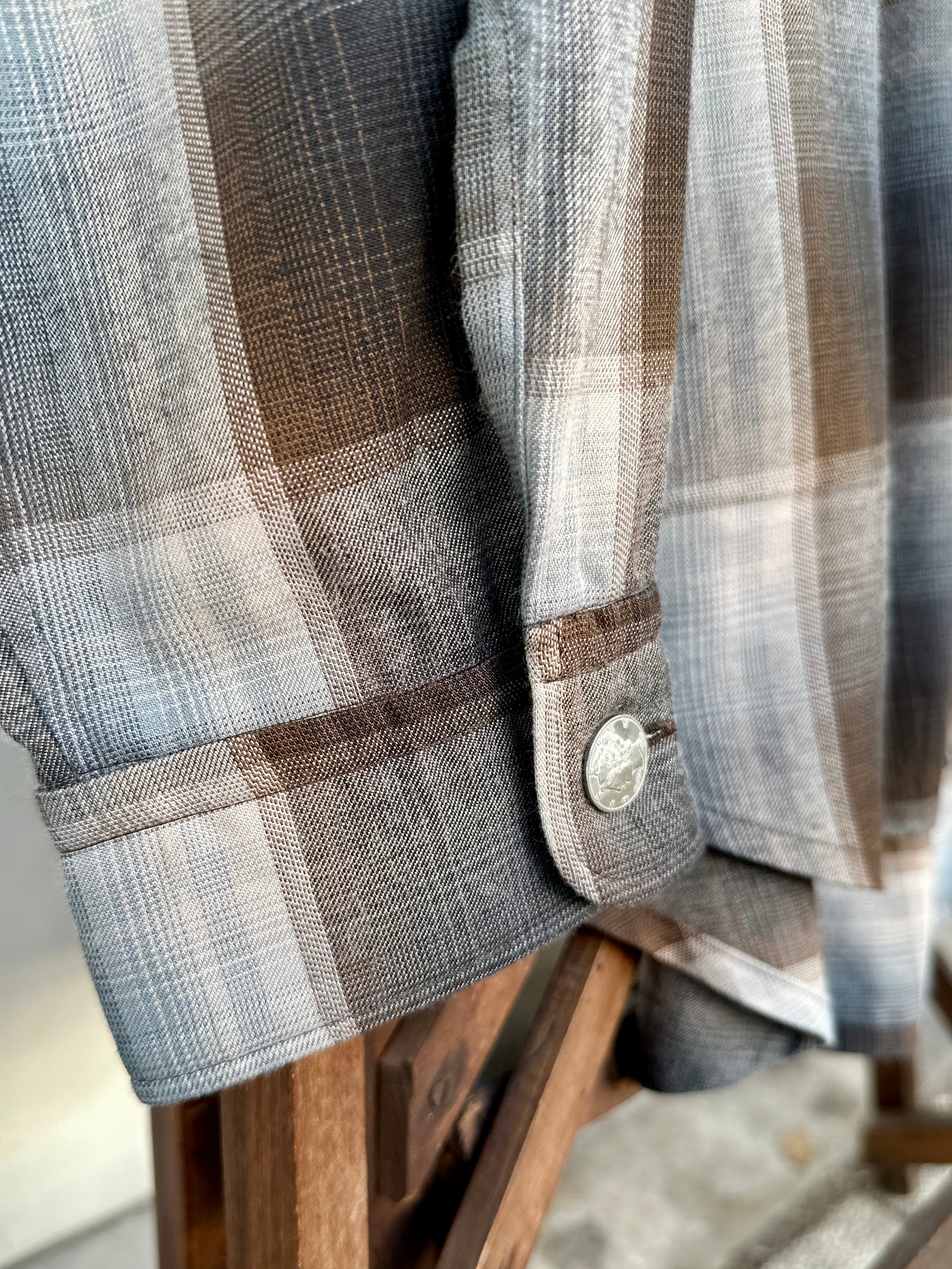 MERCURY BUTTON RAYON OMBRE SHIRT JACKET - PAST005