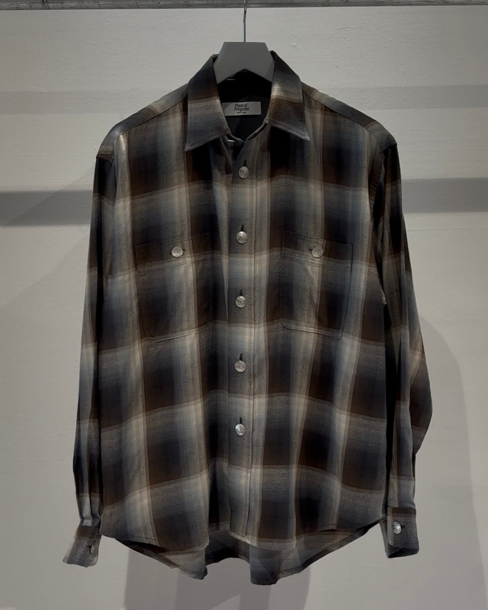 MERCURY BUTTON RAYON OMBRE SHIRT JACKET - PAST005