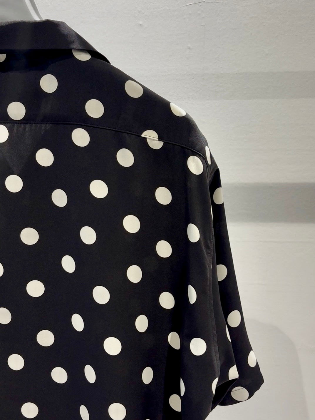 Mercury Mini Button Big Dot Black Collar Shirt - JAPAN MADE