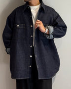 MERCURY BUTTON 12OZ DENIM JACKET SHIRTS - PAST-005