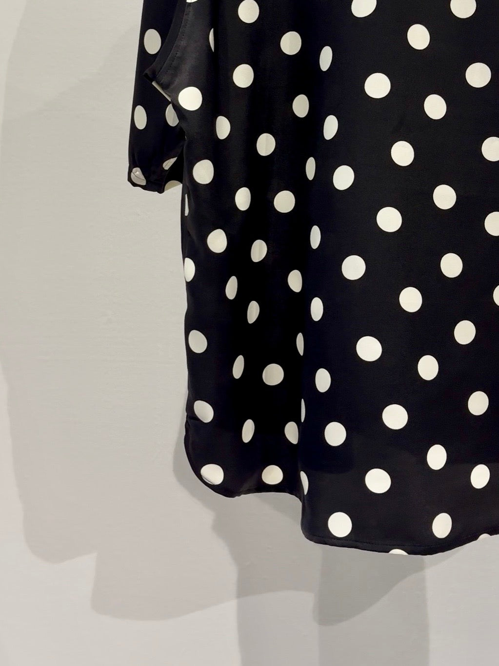 Mercury Mini Button Big Dot Black Collar Shirt - JAPAN MADE