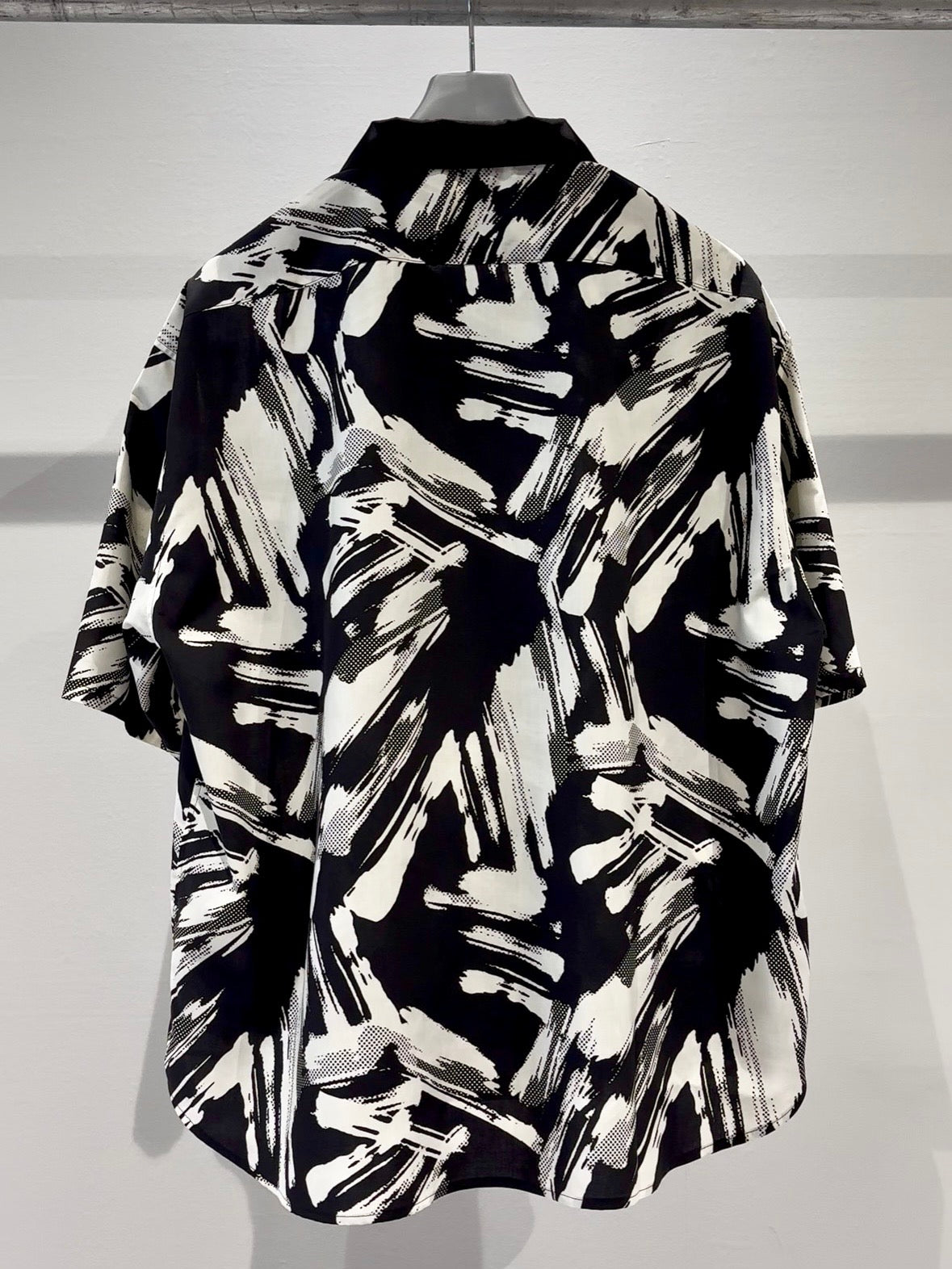 Mercury Mini Button Splash Print Black Collar Shirt - JAPAN MADE