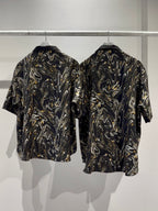 Mercury Mini Button Drip Paint Black Collar Shirt - JAPAN MADE