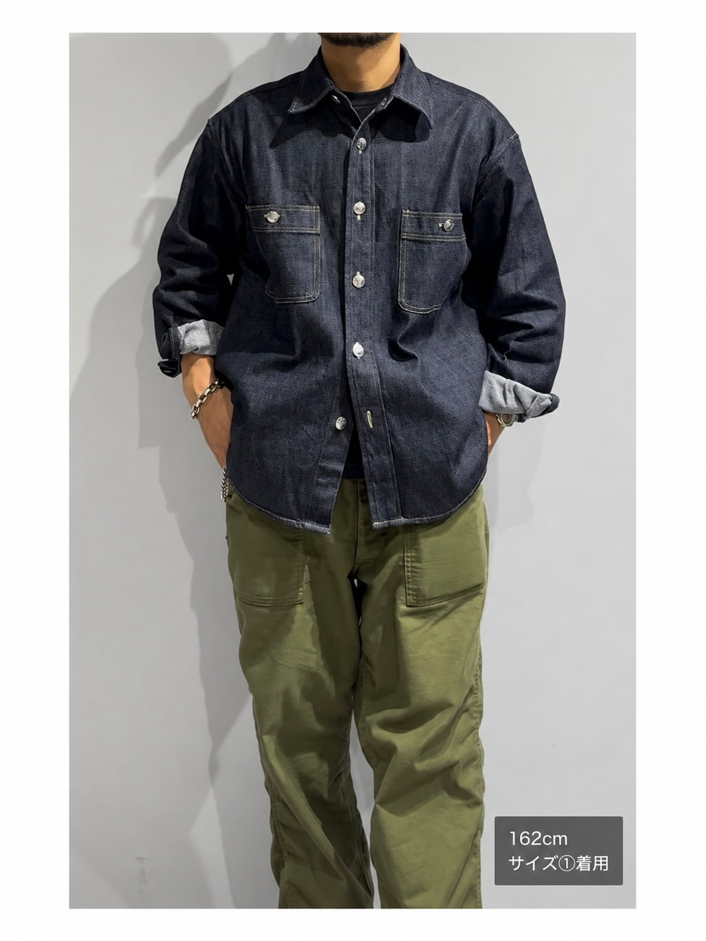 【Lightning 11月号掲載】MERCURY BUTTON 11OZ DENIM JACKET SHIRTS（BLACK）- PAST-005