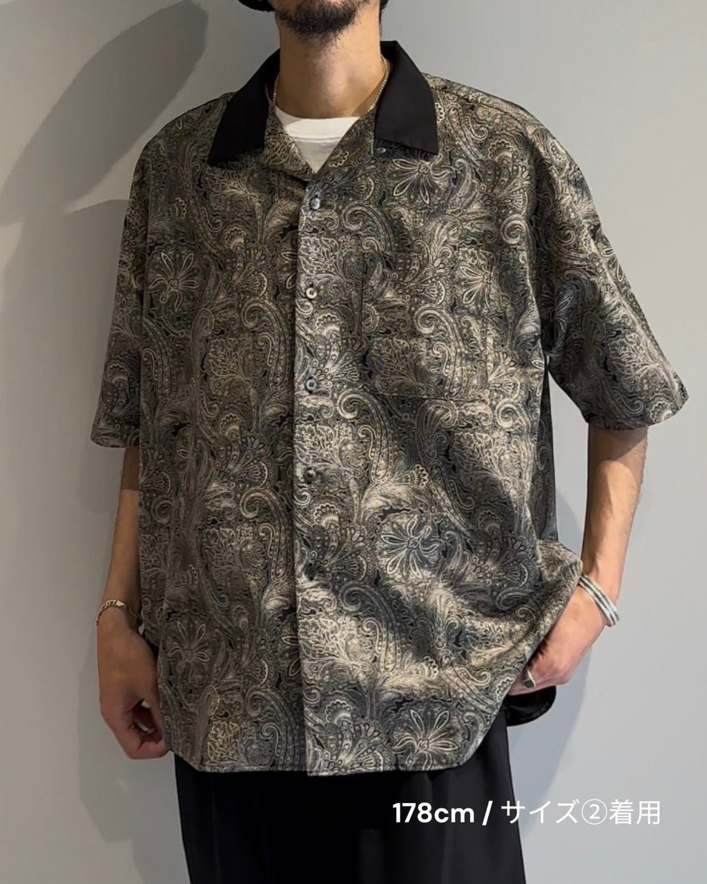 Mercury Mini Button Paisley Black Collar Shirt - JAPAN MADE