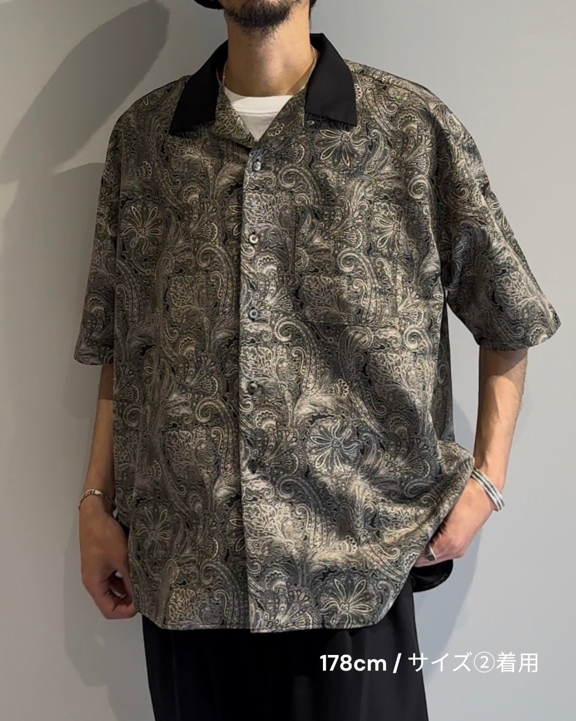 Mercury Mini Button Paisley Black Collar Shirt - JAPAN MADE