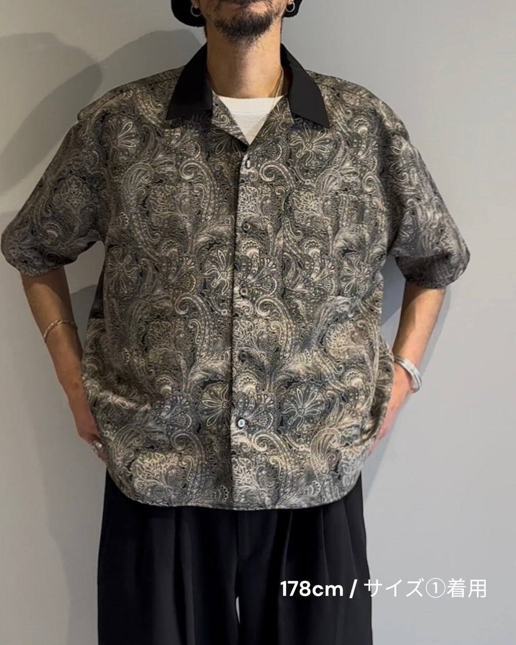 Mercury Mini Button Paisley Black Collar Shirt - JAPAN MADE