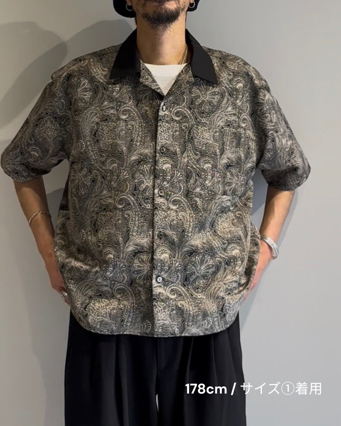 Mercury Mini Button Paisley Black Collar Shirt - JAPAN MADE